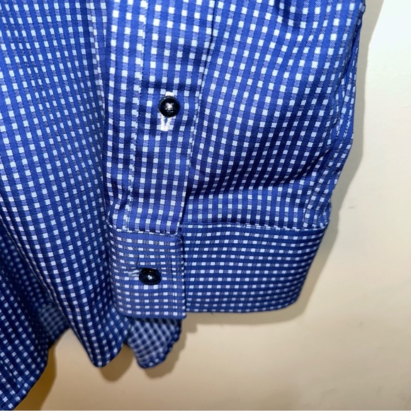 Robert Graham Men's Gingham Tailor Fit Button Up Floral Inlay Blue Size 2XL - Picture 6 of 14